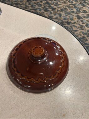 Glazed Brown Ceramic Decorative Lid - Home Art Marcrest Replacement lid